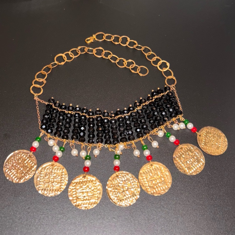 Elegant Coin Necklace / Chocker, Gold-Plated